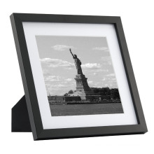 11x11 Square wood Picture Frame Black with 1white Mat for 8x8 Picture